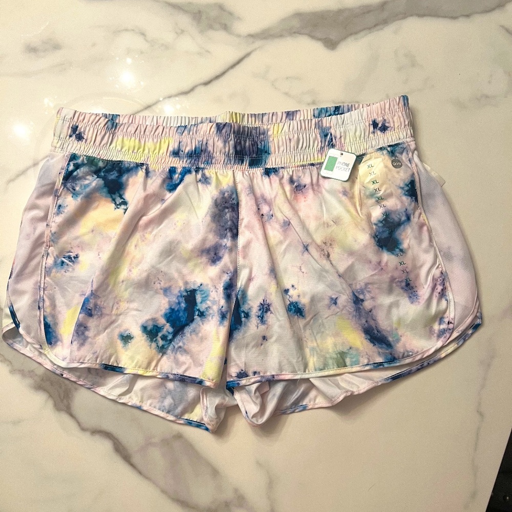 DIP Lightweight Phone Pocket Tie Dye Running Track Shorts Size XL NWT